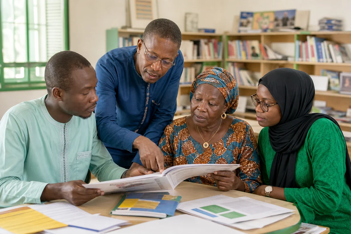 Des spécialistes sénégalais étudient ensemble une publication pédagogique